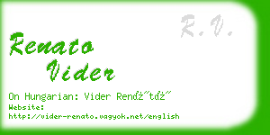 renato vider business card